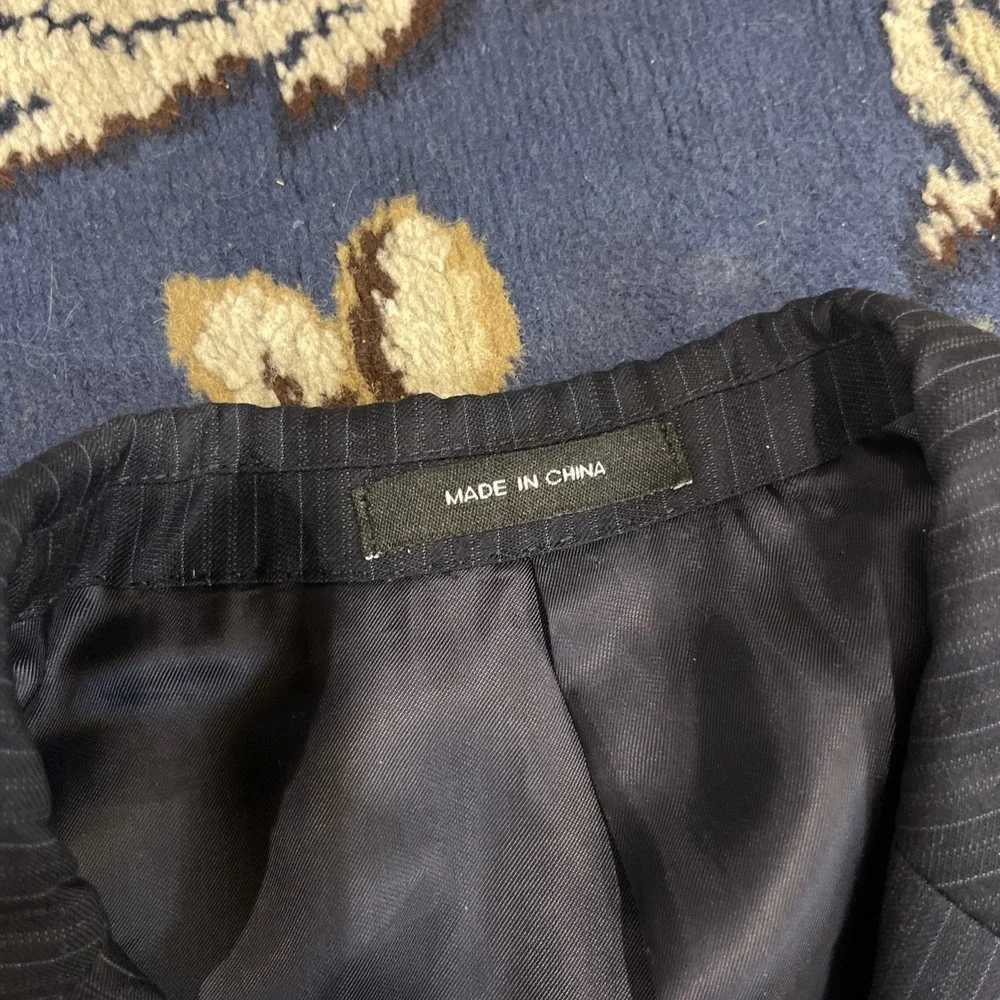 Lauren Ralph Lauren Polo Navy Blue Pinstripe Wool Suit Size‎ 44S